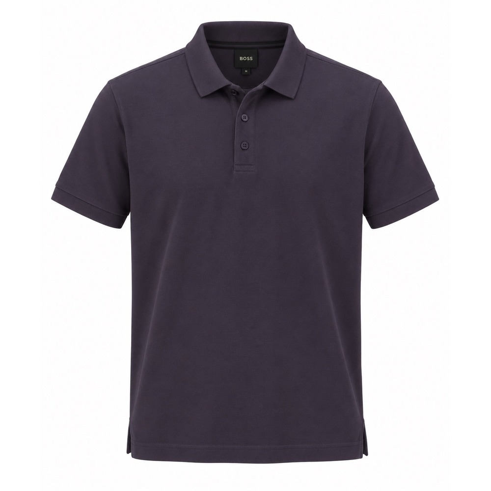 Hugo Boss Men's Large Regular Fit Polo Shirt Charcoal Gray Pique Short Sleeve